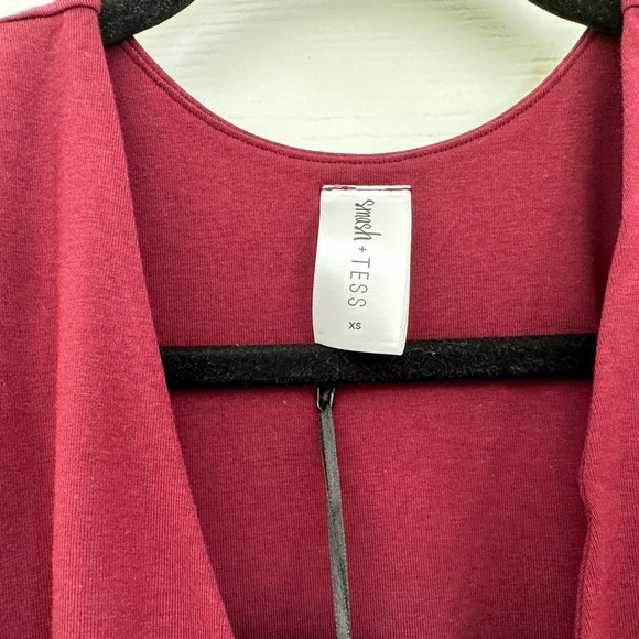 Smash + Tess Emma Faux Wrap Mini Dress in Bold Burgundy size XS - Picture 3 of 5